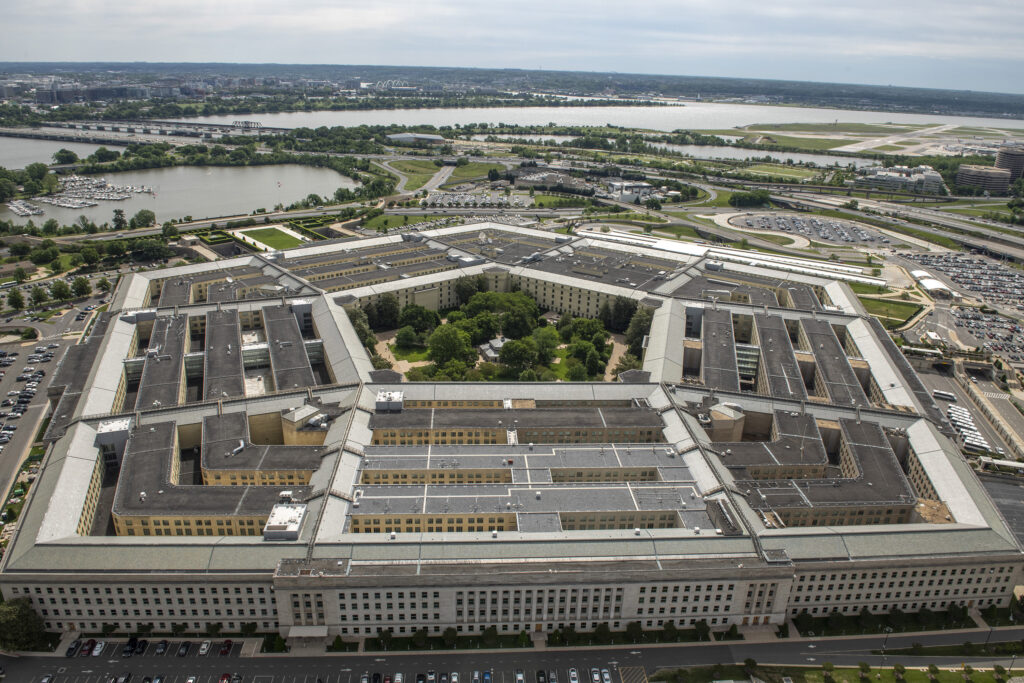 An aerial view of the Pentagon