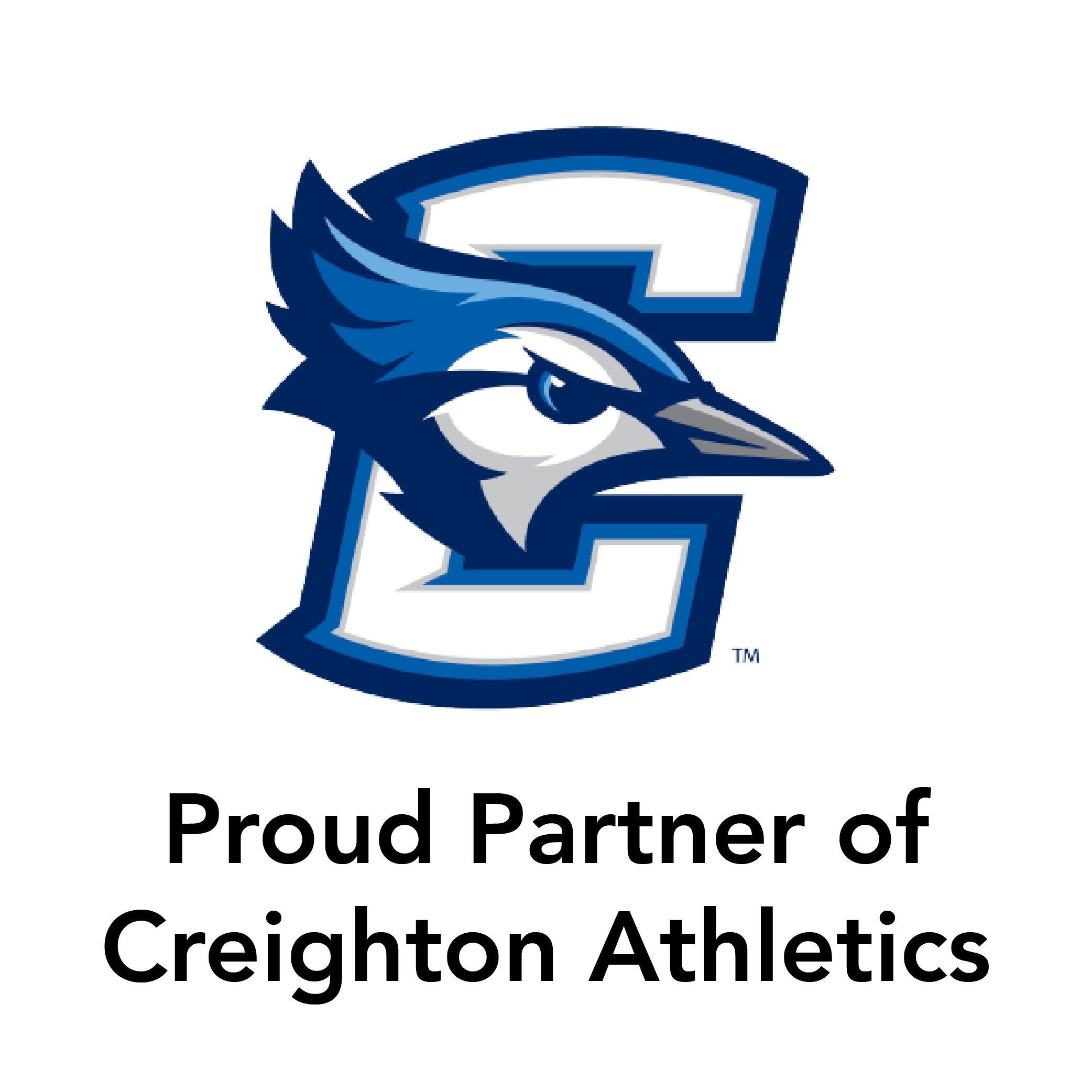 Creighton University logo followed by the text "Proud Sponsor of Creighton Athletics"